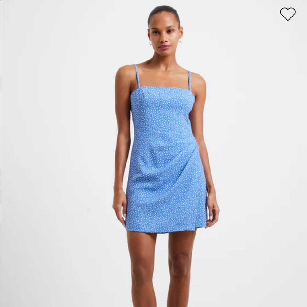 BNWT French Connection Elao Whisper Straight Neck Mini Dress Blue Size 8